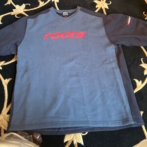 Vintage 1990s Roots V-neck comfy sweatshirt.
